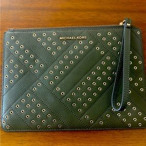 Micheal Kors large Green wristlet